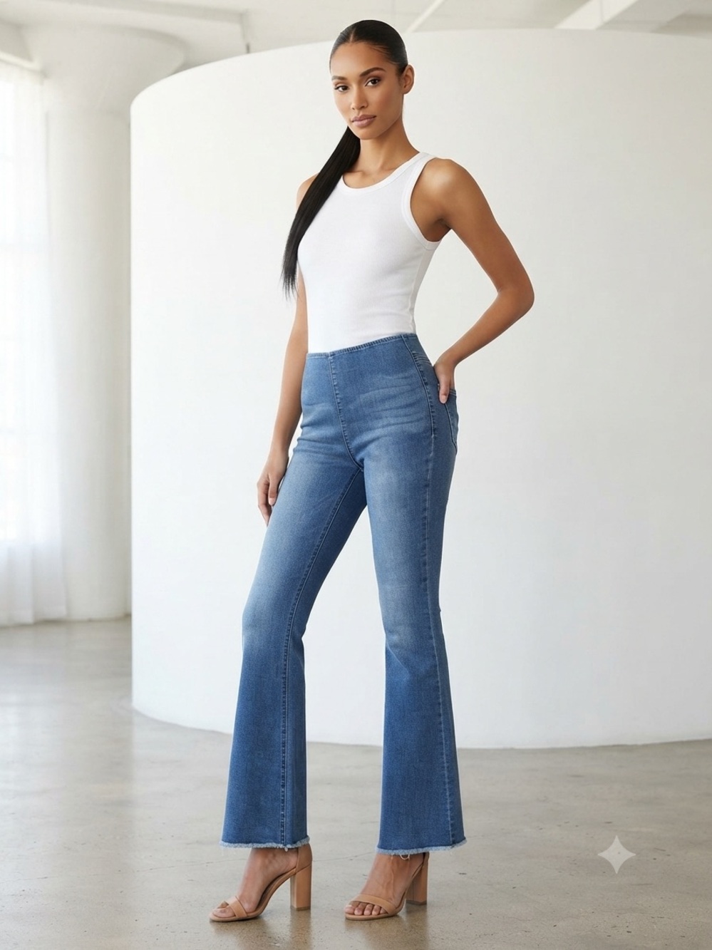 Snow Rose Stretch Flare Jeans – Women’s Size M – Excellent Pre-Owned Condition